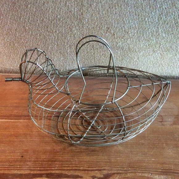 Duck Bird Wire Basket Storage Organizer Rustic Farmhouse Decor - Picture 4 of 6